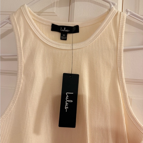 Lulu's Ivory Ribbed Tank Top - Picture 3 of 4